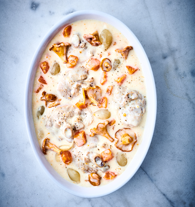 Osso Bucco de dinde façon Blanquette aux girolles