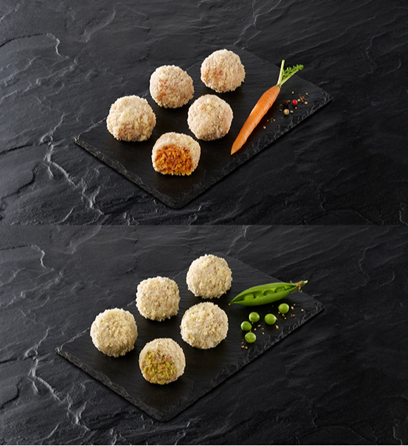 Cromesquis de dinde Carotte et Petits Pois