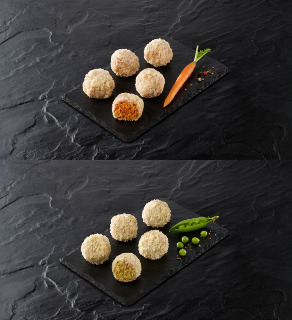 Cromesquis de dinde Carotte et Petits Pois