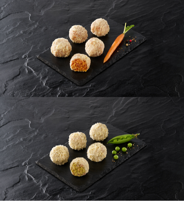 Cromesquis de dinde Carotte et Petits Pois