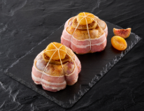 Paupiettes de pintade farce au foie gras et cœur fondant aux figues