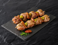 Brochette de haut de cuisse de poulet napoli